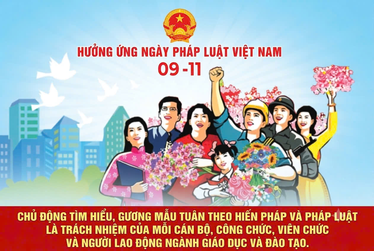 Banner  tuyên truyền ngày pháp luật 9/11